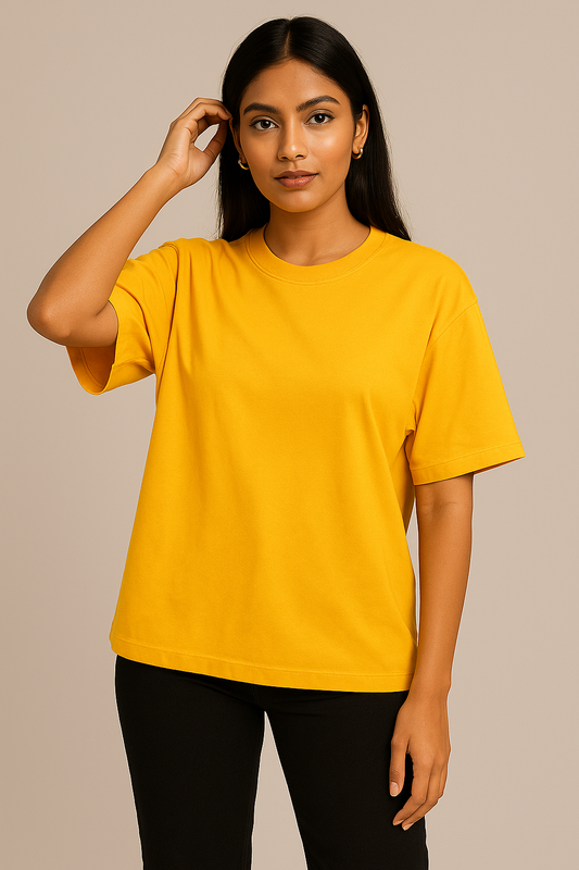 Solid Unisex Oversized Classic Tee – 240 GSM Premium Cotton